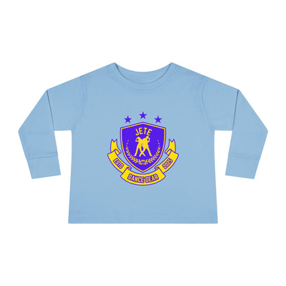 "Jeté Dance Gear" Toddler Dance T-Shirt – Collegiate-Inspired Dancer Graphic Long Sleeve Tee for Kids