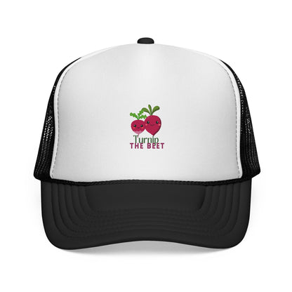 "Turnip the Beet" Funny Dance-Inspired Trucker Hat – Unisex Veggie Graphic Cap for Dancers & Foodie Fans