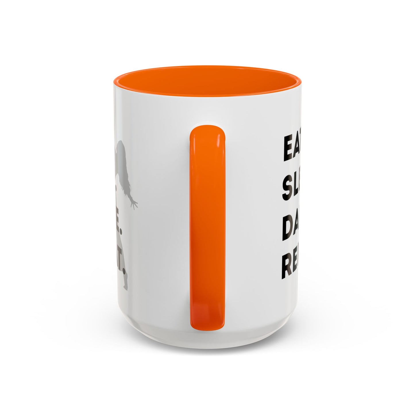 "Eat Sleep Dance Repeat" Accent Coffee Mug – Gray Dancer Graphic Ceramic Mug for Dance Lovers