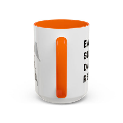 "Eat Sleep Dance Repeat" Accent Coffee Mug – Gray Dancer Graphic Ceramic Mug for Dance Lovers