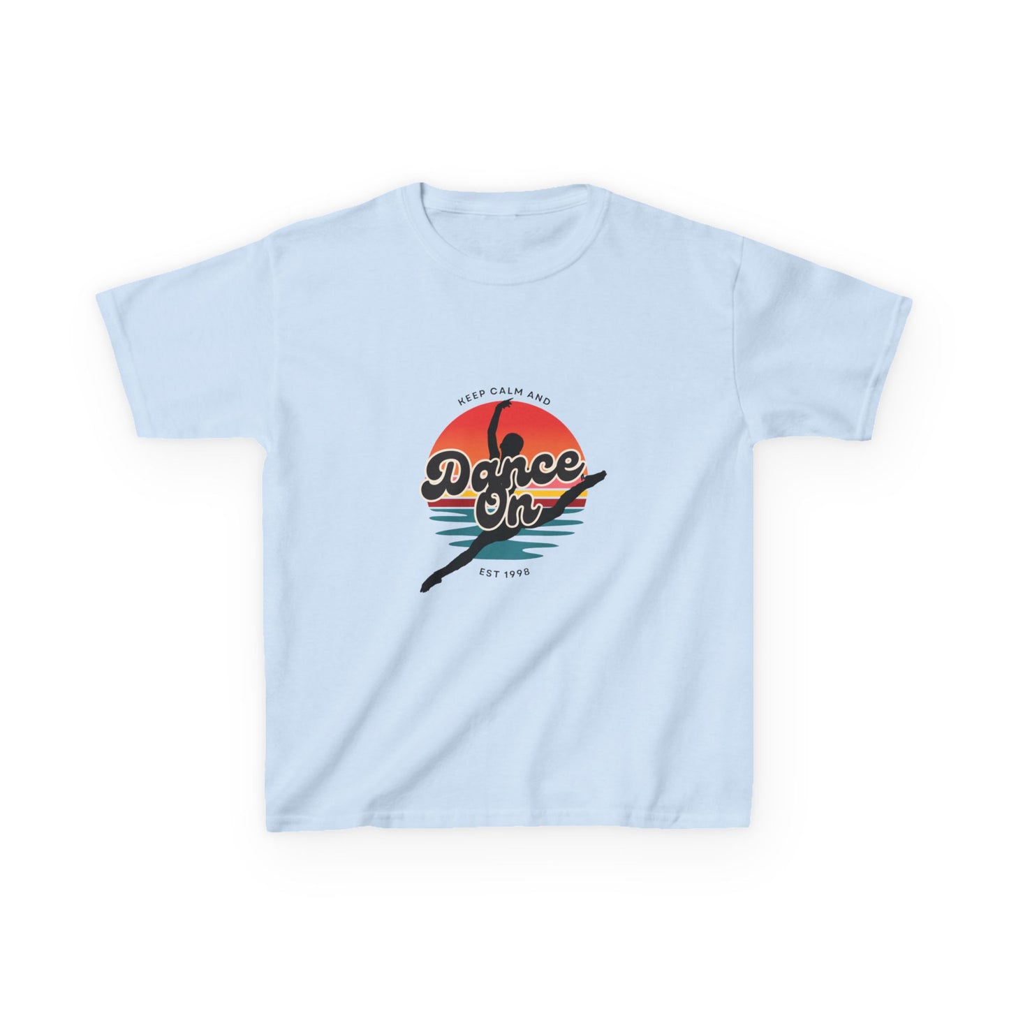 "Keep Calm and Dance On" Youth Short Sleeve Tee – Retro Graphic Dance Shirt for Kids and Young Performers