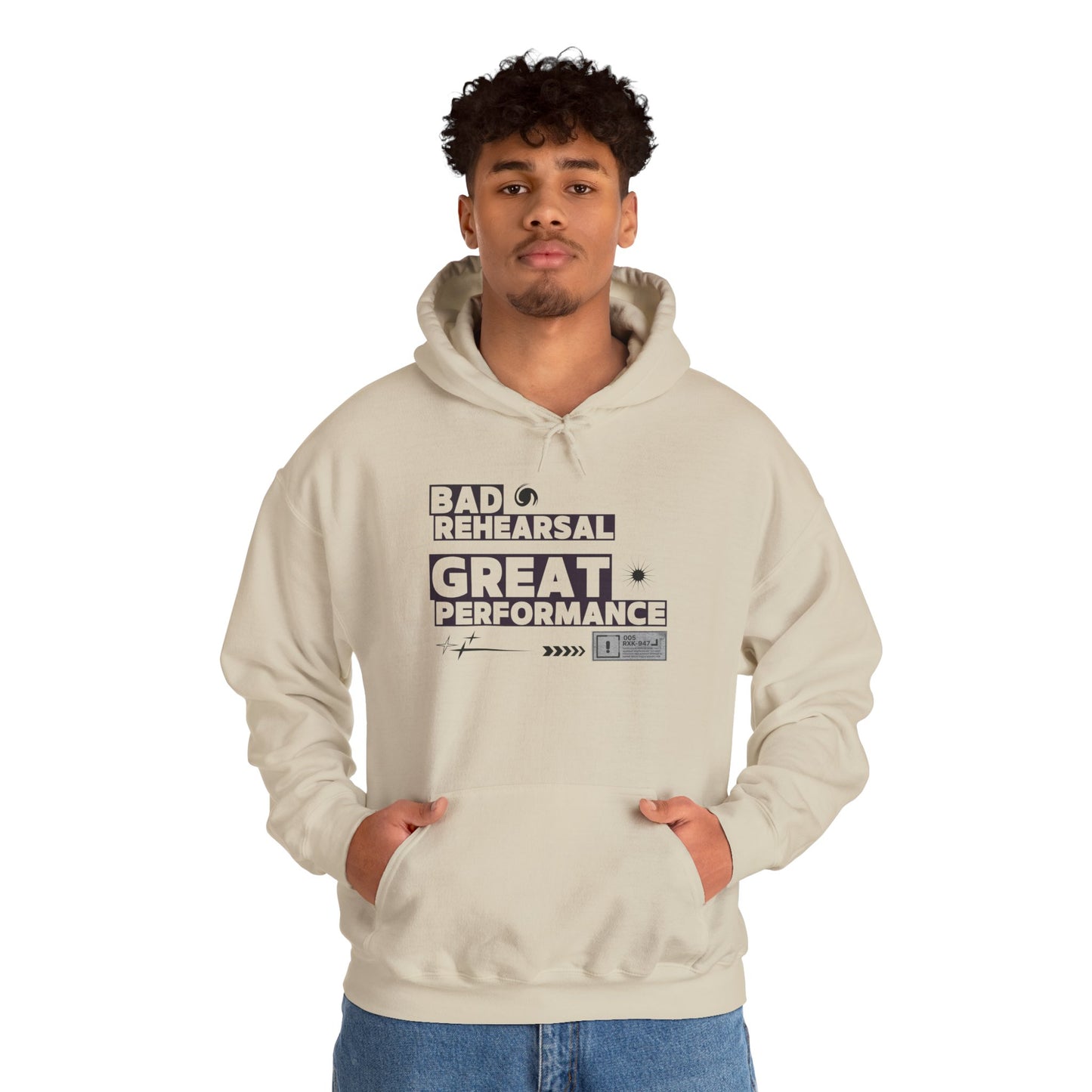 "Bad Rehearsal, Great Performance" Dance Hoodie – Unisex Heavy Blend™ Hooded Sweatshirt with Streetwear-Inspired Graphic for Performers