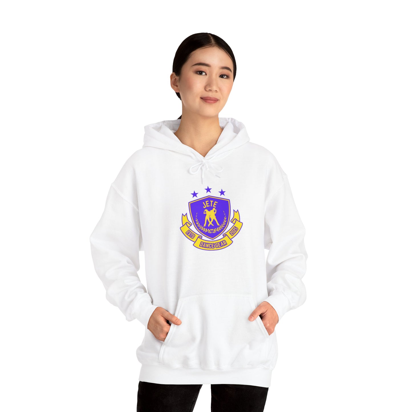 "Jeté Dance Gear" Unisex Hooded Sweatshirt – Collegiate Style Dance Hoodie for Dancers & Dance Lovers