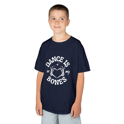 “Dance Is in My Bones” Halloween Dance T-Shirt with Cute Skeleton Heart Graphic - Kids Heavy Cotton™ Tee