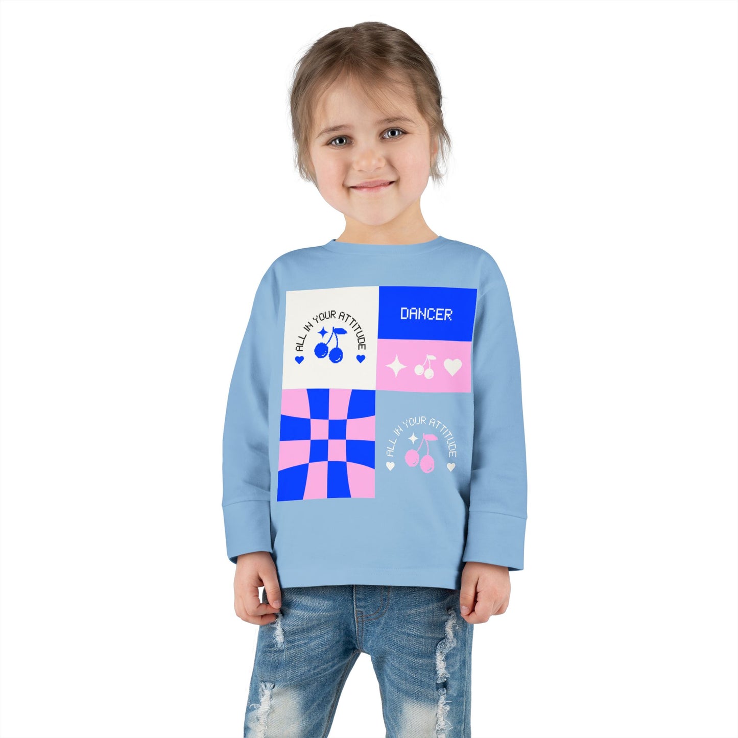 "Dancer – All in Your Attitude" Toddler Dance T-Shirt – Retro Graphic Long Sleeve Tee for Kids