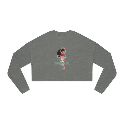 "Tombé Pas de Bourrée" – Women’s Cropped Ballet Dance Sweatshirt | Colorful Dancer Graphic Pullover for Ballet Lovers