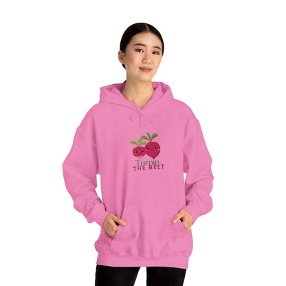 "Turnip the Beet" Unisex Hooded Sweatshirt – Funny Dance Pun Hoodie with Cute Veggie Graphic | Cozy Gift for Dancers & Foodie Fans