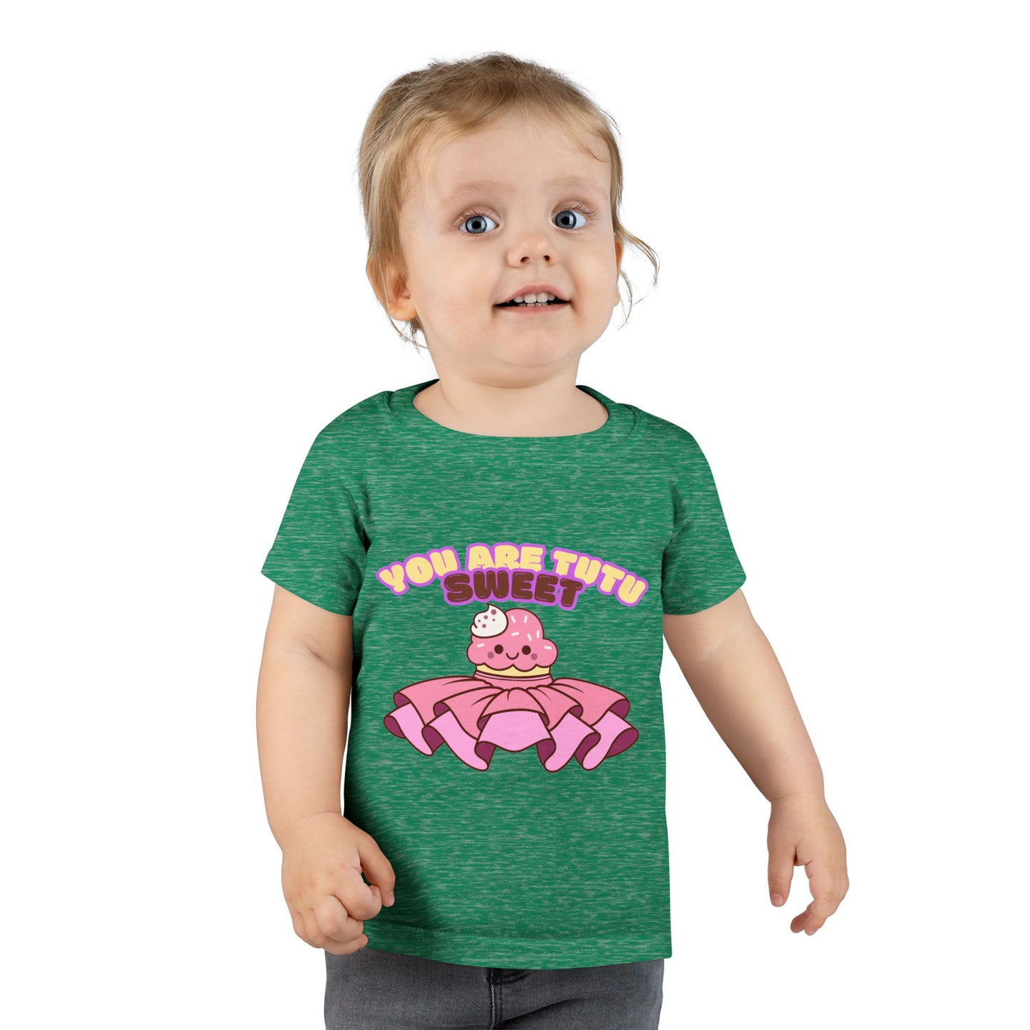 "You Are Tutu Sweet" Toddler Dance T-Shirt – Kawaii Cupcake in Tutu Graphic Short Sleeve Tee for Kids