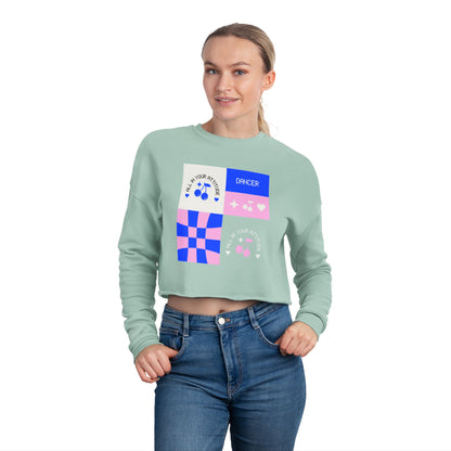 "Dancer – All in Your Attitude" Women’s Cropped Dance Sweatshirt – Retro Graphic Design | Stylish Dance Apparel for Confident Movers
