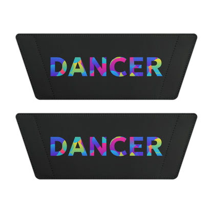MEN'S SIZES - “Dancer” Colorful Text – Dance-Inspired Custom Slides with Removable Straps | Men’s Sandal Slides