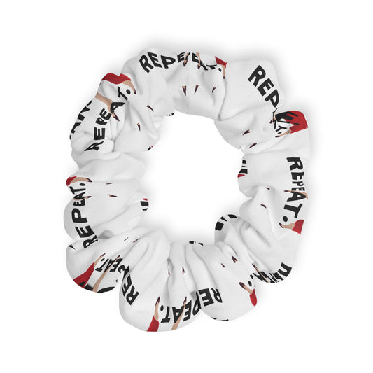 “Eat Sleep Dance Repeat” Scrunchie – Bold Dancer Graphic Hair Accessory for Dance Lovers