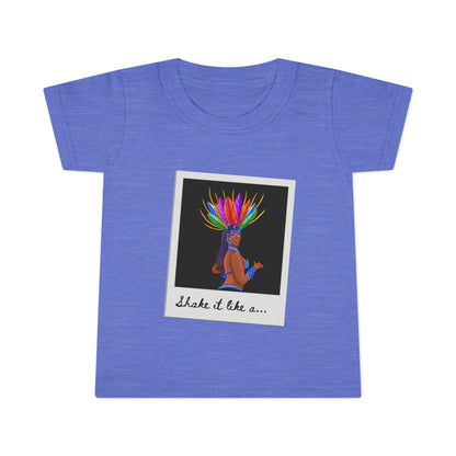 "Shake It Like a..." Toddler Dance T-Shirt – Carnival-Inspired Samba Dancer Graphic Short Sleeve Tee for Kids