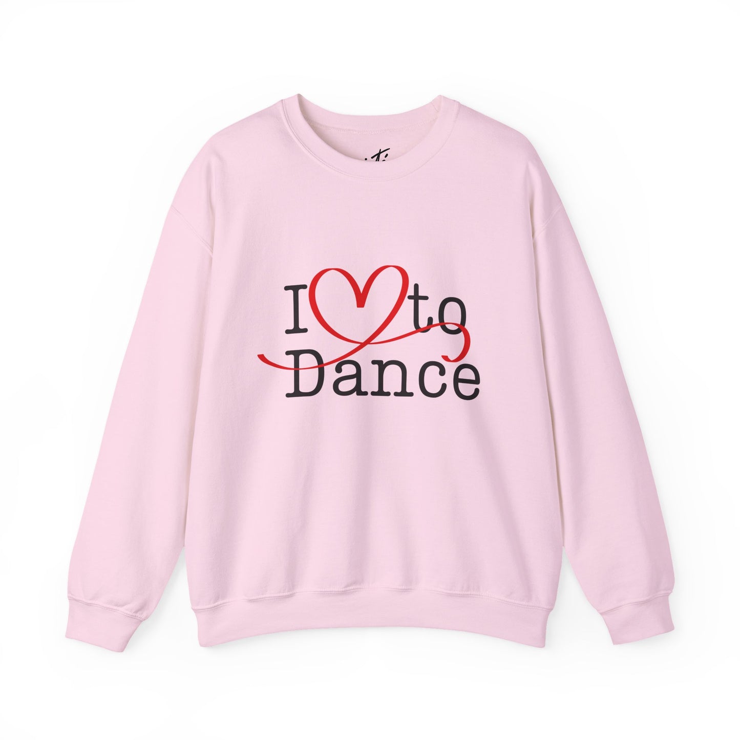 "I Love to Dance" Unisex Crewneck Sweatshirt – Dance Lover Gift with Hand-Drawn Heart Graphic