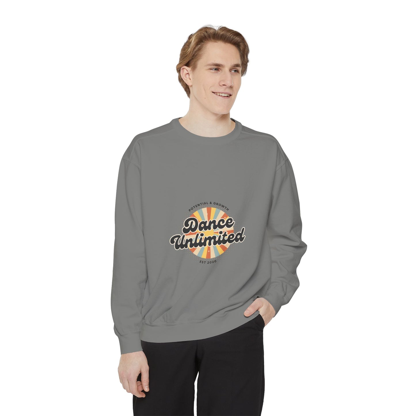 "Dance Unlimited – Potential & Growth" Unisex Lightweight Crewneck Sweatshirt – Retro-Inspired Motivational Dance Pullover for Performers & Creatives
