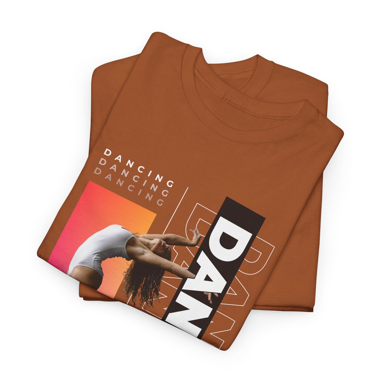 “Dancing” Streetwear-Inspired Female Dancer Unisex Heavy Cotton Tee – Urban Dance Graphic T-Shirt for Performers and Dance Lovers
