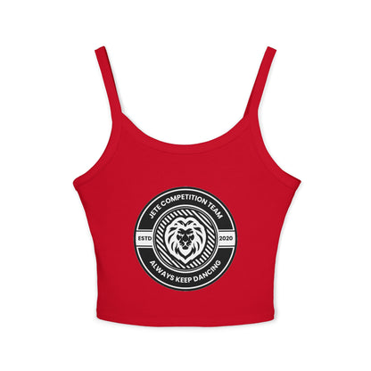 "Jeté Competition Team – Always Keep Dancing" Women’s Spaghetti Strap Tank Top – Collegiate-Inspired Dance Graphic | Stylish Team Apparel for Dancers & Performers