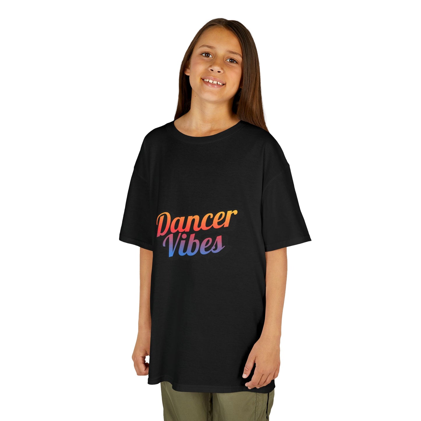 “Dancer Vibes” Colorful Graphic Tee for Kids | Dance-Themed Short Sleeve Shirt - Youth Dance T-Shirt
