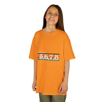 “From the Top and 5, 6, 7, 8” Youth Short Sleeve Tee – Retro Graphic Dance Shirt for Kids and Young Performers
