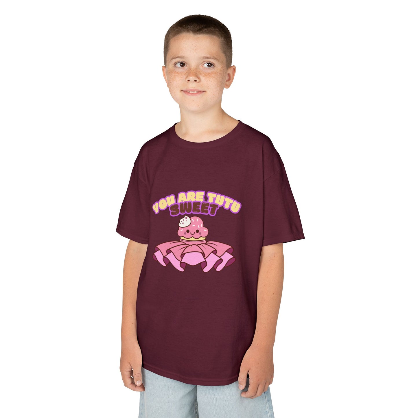 "You Are Tutu Sweet" Youth Short Sleeve Tee – Kawaii Cupcake in Tutu Graphic Dance Shirt for Kids and Ballet Lovers