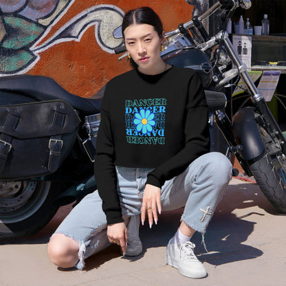 "Dancer" Floral Text Graphic – Women’s Cropped Fleece Sweatshirt