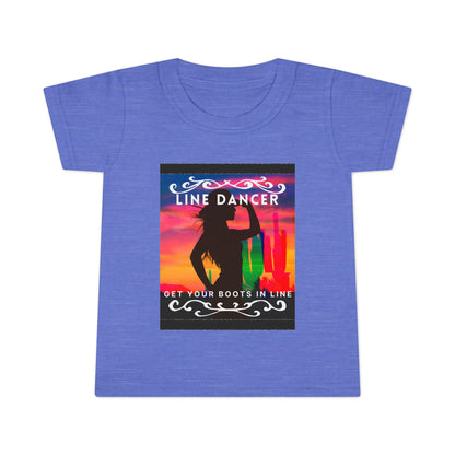 "Line Dancer – Get Your Boots in Line" Toddler Dance T-Shirt – Western-Inspired Short Sleeve Tee for Kids