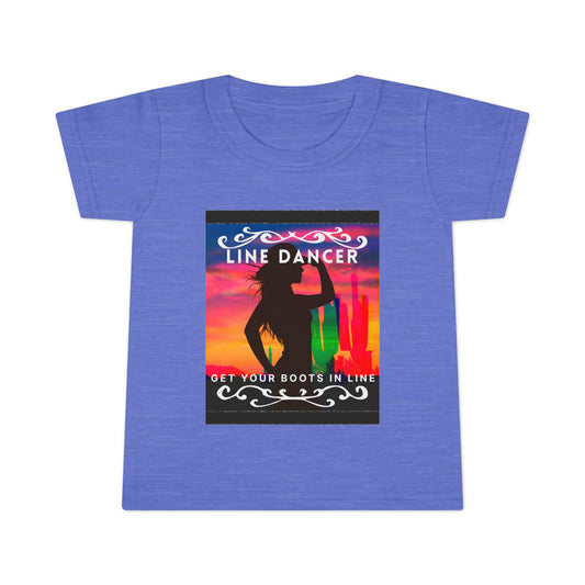 "Line Dancer – Get Your Boots in Line" Toddler Dance T-Shirt – Western-Inspired Short Sleeve Tee for Kids