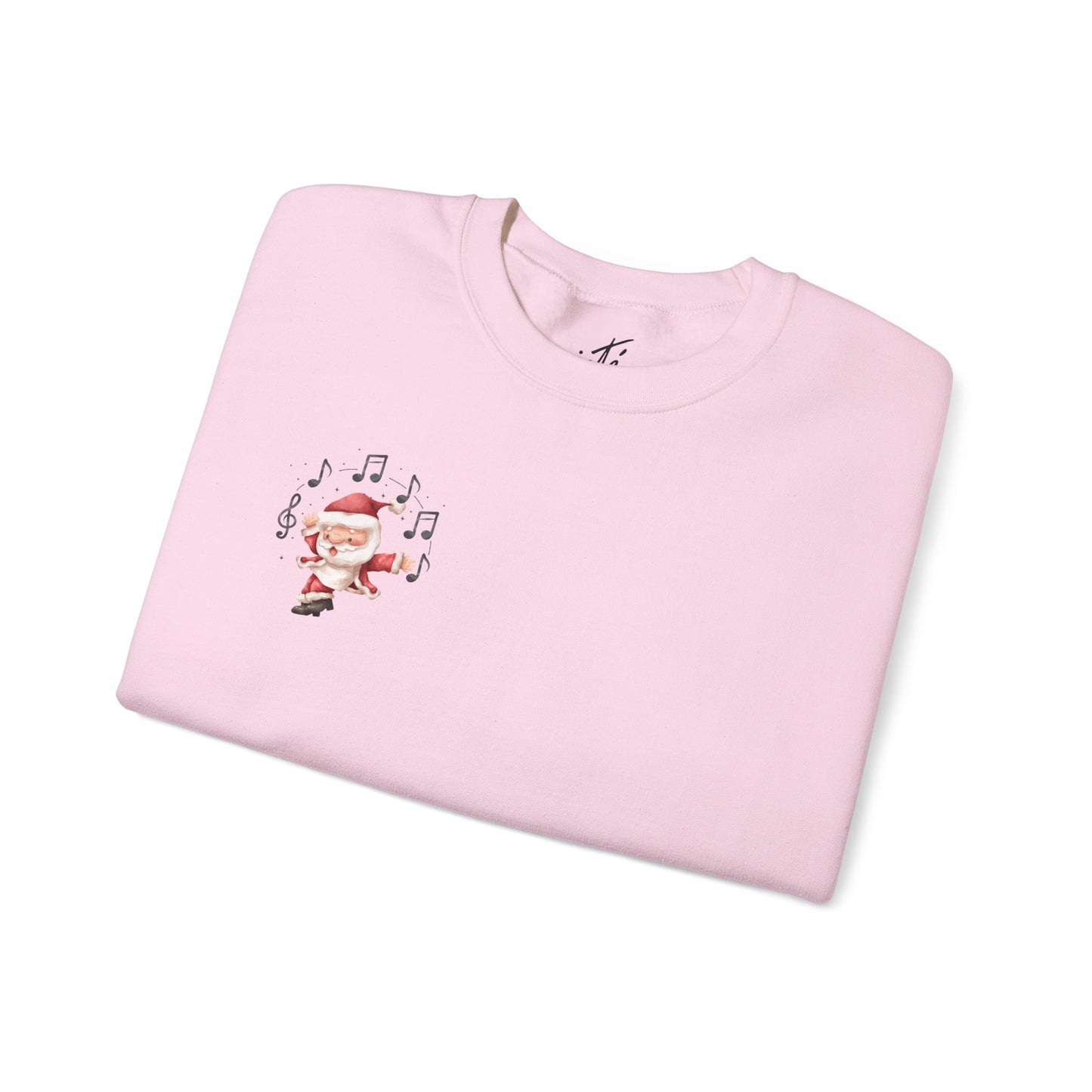 “5-eee and a 6-eee and a Ho, Ho, Ho”  ADULT SWEATSHIRT Unisex Heavy Blend Crewneck with Playful Dancing Santa Front & Back – Festive Christmas Dance Sweatshirt for Dancers & Studios