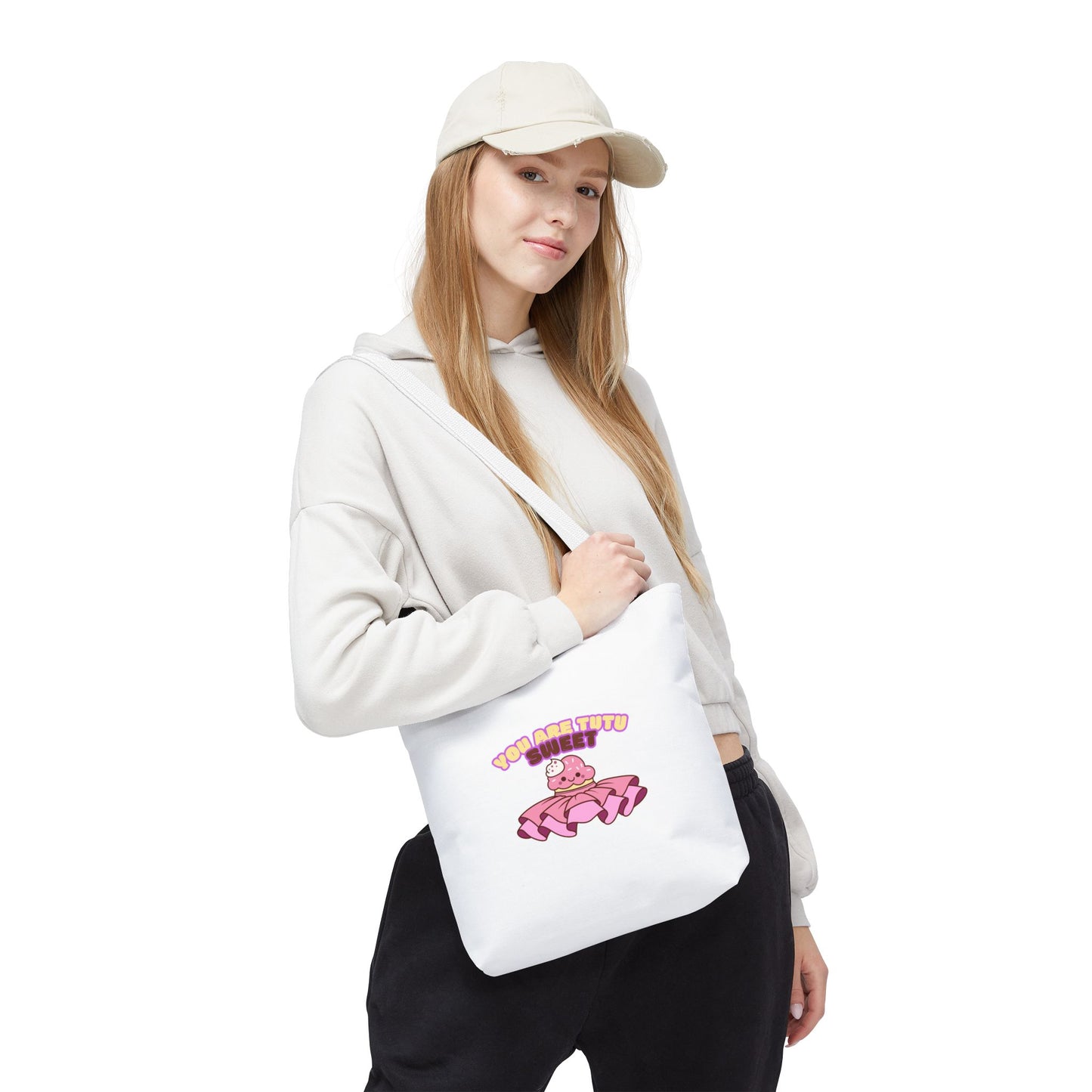 "You Are Tutu Sweet" Kawaii Cupcake Dance Tote Bag – Cute Canvas Bag for Dancers, Dance Moms & Ballet Lovers | Dance Gift Idea