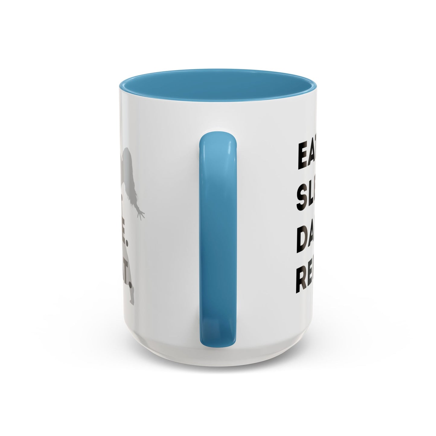 "Eat Sleep Dance Repeat" Accent Coffee Mug – Gray Dancer Graphic Ceramic Mug for Dance Lovers