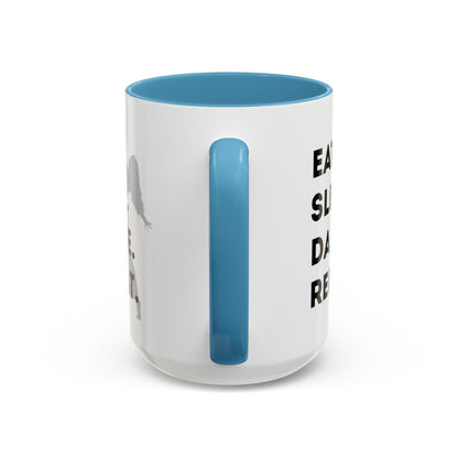 "Eat Sleep Dance Repeat" Accent Coffee Mug – Gray Dancer Graphic Ceramic Mug for Dance Lovers
