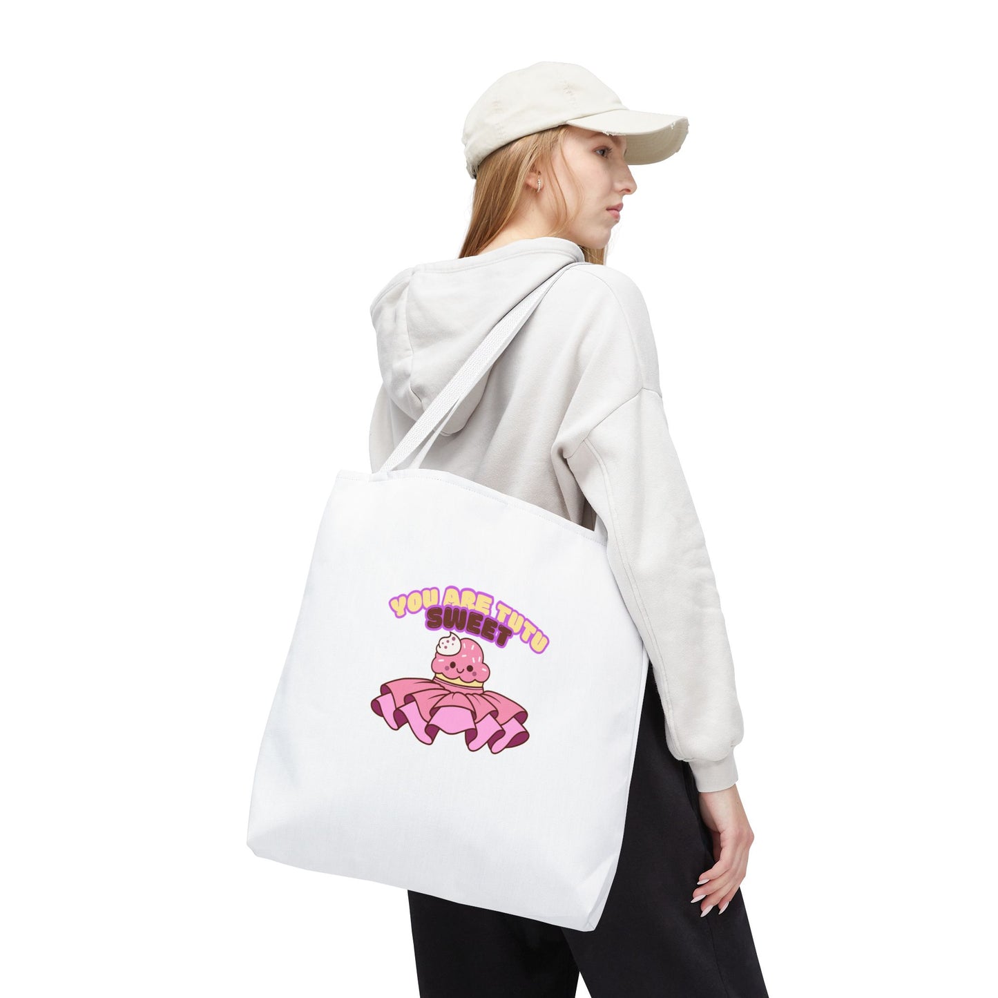 "You Are Tutu Sweet" Kawaii Cupcake Dance Tote Bag – Cute Canvas Bag for Dancers, Dance Moms & Ballet Lovers | Dance Gift Idea