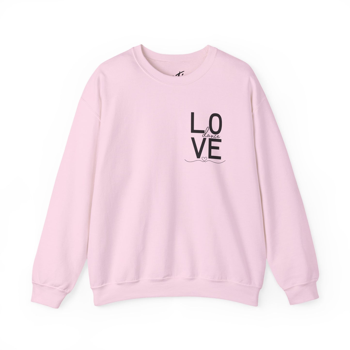 "LOVE Dance" Unisex Crewneck Sweatshirt – Script Letter Graphic Dance Lover Pullover