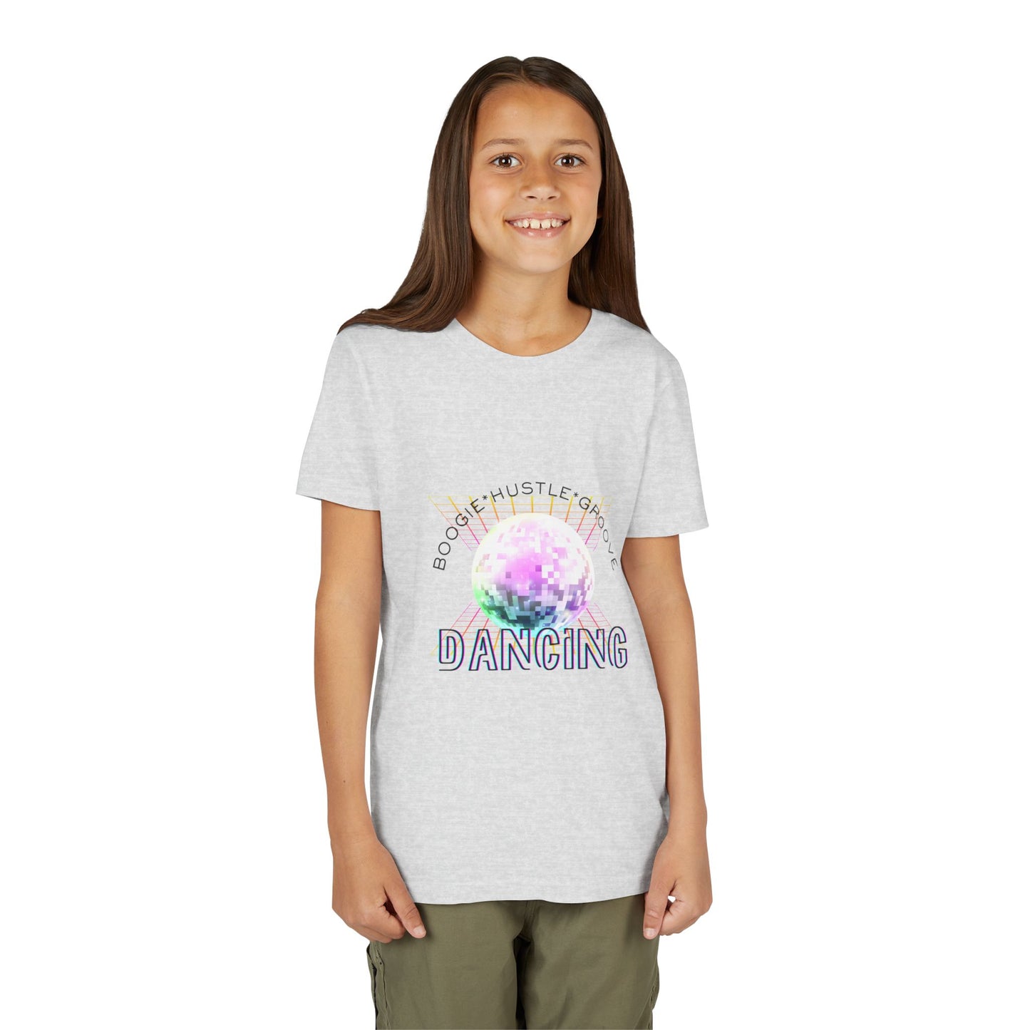 "Boogie, Hustle, Groove - Dancing" Streetwear Dance Graphic – Youth Short Sleeve Tee