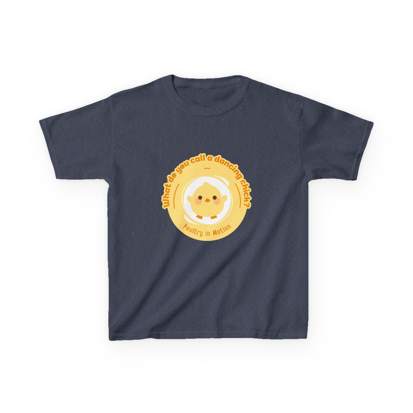 “What do you call a dancing chick? Poultry in Motion” Funny Chick Dance Tee for Kids – Cute Chicken Graphic - Youth Dance Pun T-Shirt