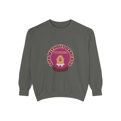 "Life Without Dance Is Pointeless" Unisex Lightweight Crewneck Sweatshirt – Bold Retro Ballet Pun Graphic Pullover for Dancers & Dance Lovers
