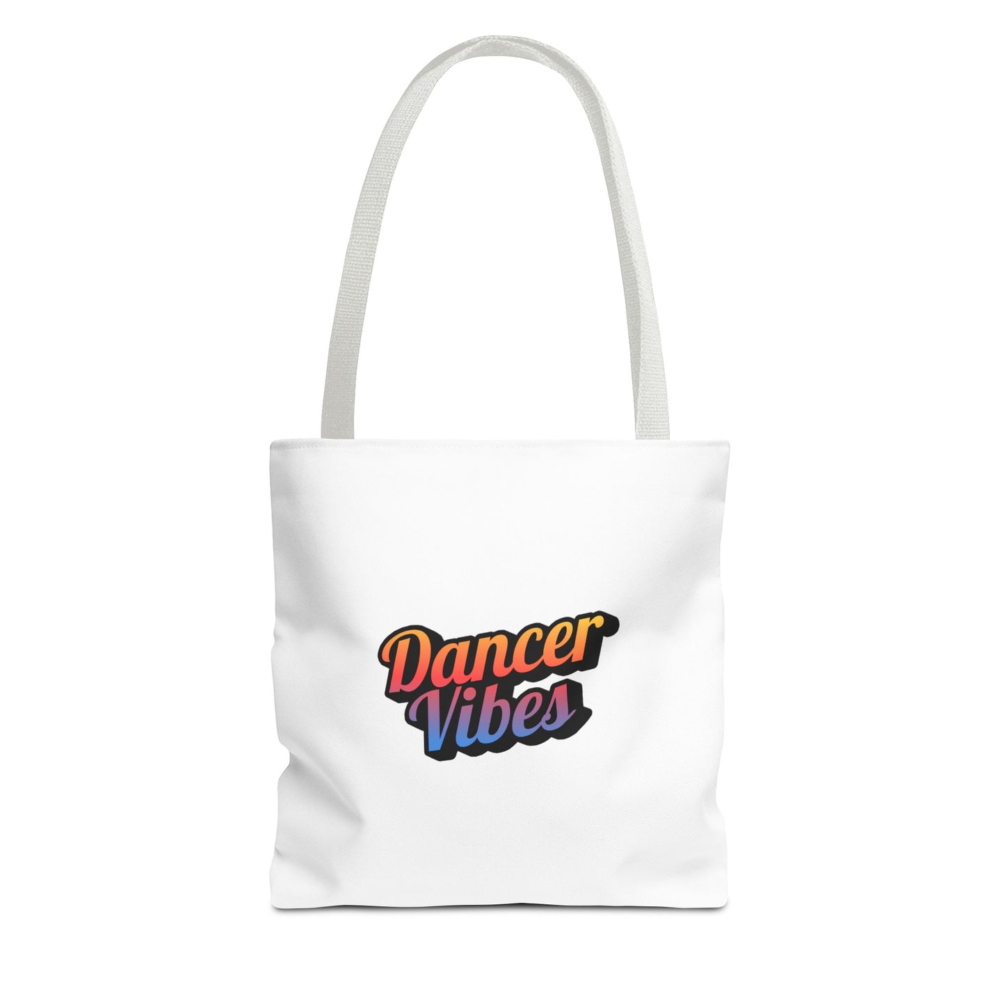 "Dancer Vibes" Canvas Tote Bag – Bold Dance-Themed Text Graphic Bag for Dancers, Students & Everyday Use