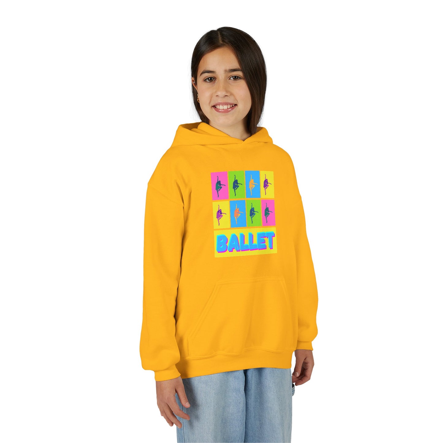 “Ballet” Pop Art Inspired Design with Ballet Dancer Graphics | Streetwear Ballet Hoodie for Kids & Young Dance Enthusiasts | Unisex Youth Hoodie