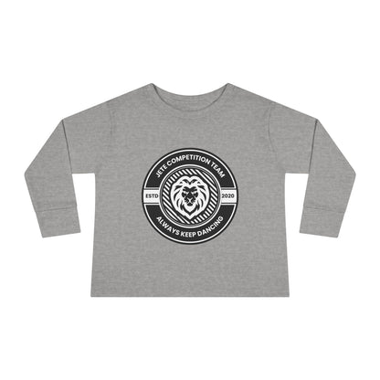 "Jeté Competition Team – Always Keep Dancing" Toddler Dance T-Shirt – Collegiate-Inspired Emblem Graphic Long Sleeve Tee for Kids