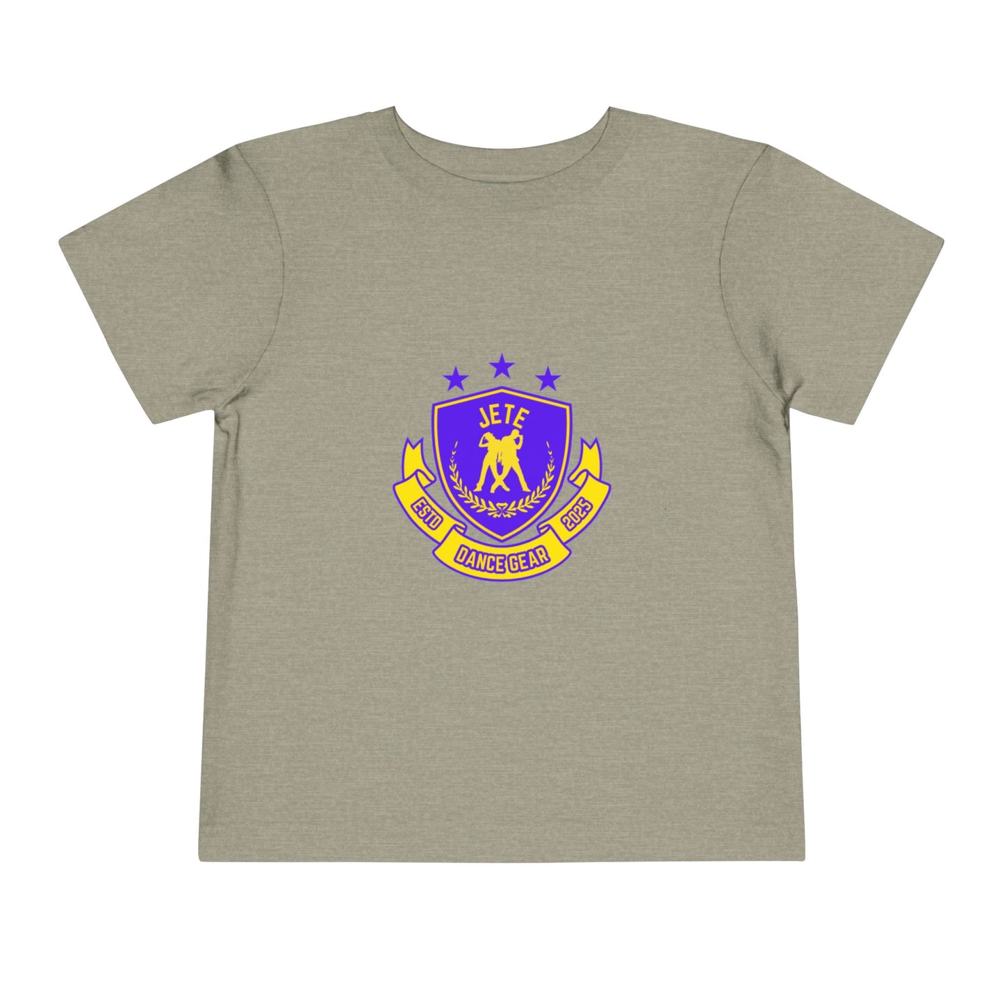 "Jeté Dance Gear" Toddler Dance T-Shirt – Collegiate-Inspired Dancer Graphic Short Sleeve Tee for Kids