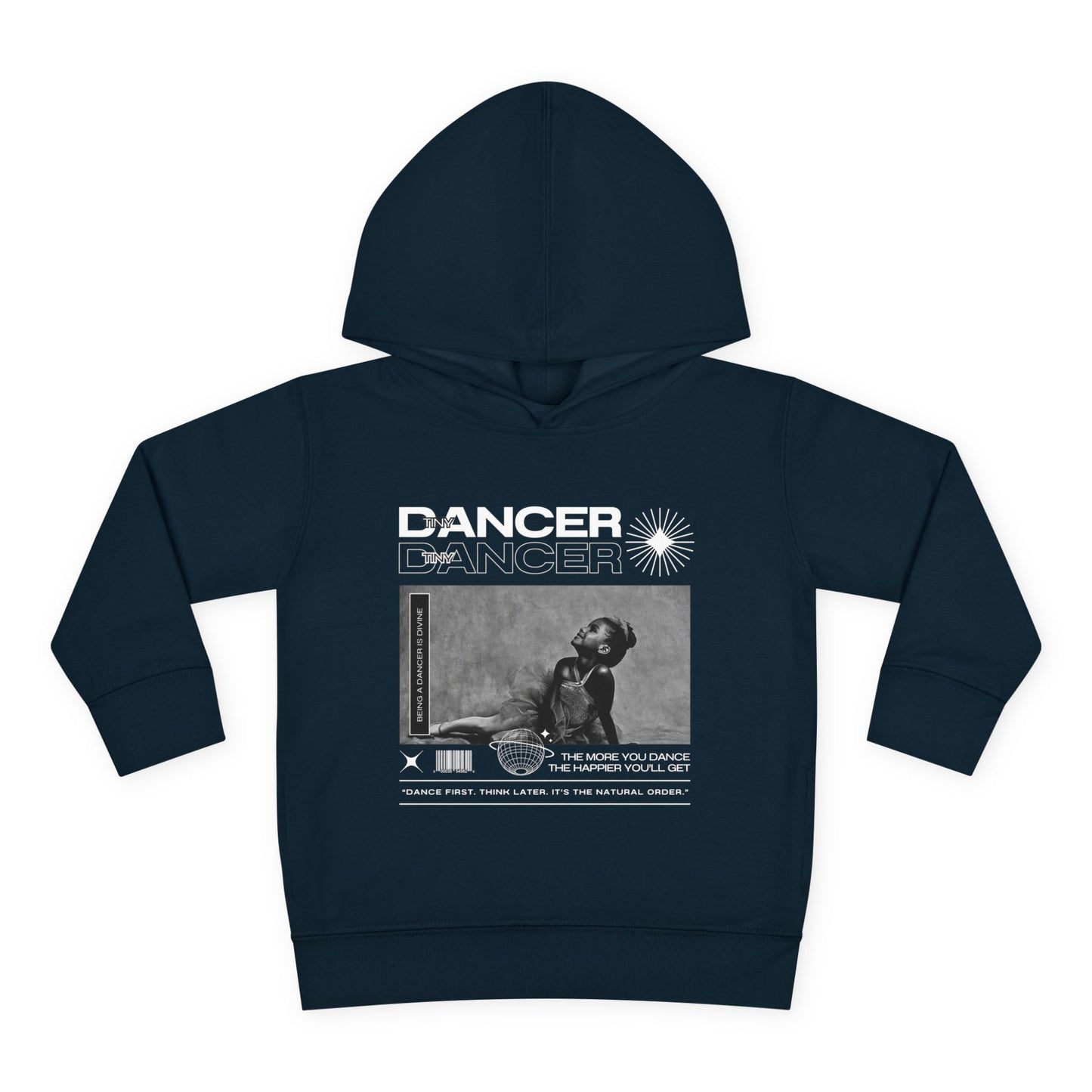 “Tiny Dancer” Toddler Pullover Hoodie – Streetwear-Inspired Ballet Dancer Graphic Sweatshirt for Kids