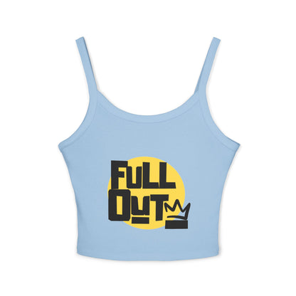 "Full Out" Women’s Spaghetti Strap Tank Top – Bold Streetwear-Inspired Dance Graphic | Trendy Dancewear for Performers, Classes & Everyday Style
