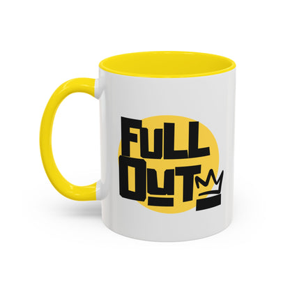 "Full Out" Accent Coffee Mug – Streetwear Dance Mug with Crown Graphic for Dancers
