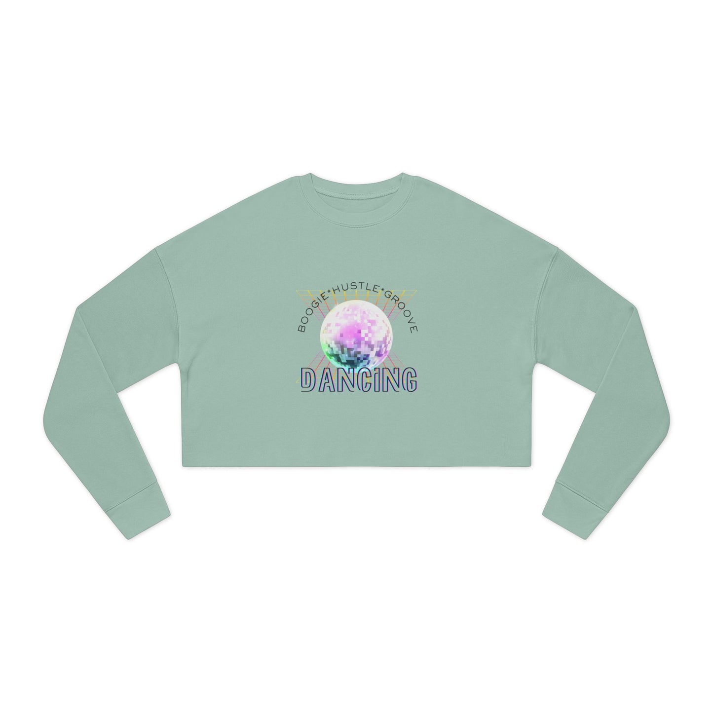 "Boogie, Hustle, Groove - Dancing" Streetwear Dance Graphic – Women’s Cropped Fleece Sweatshirt