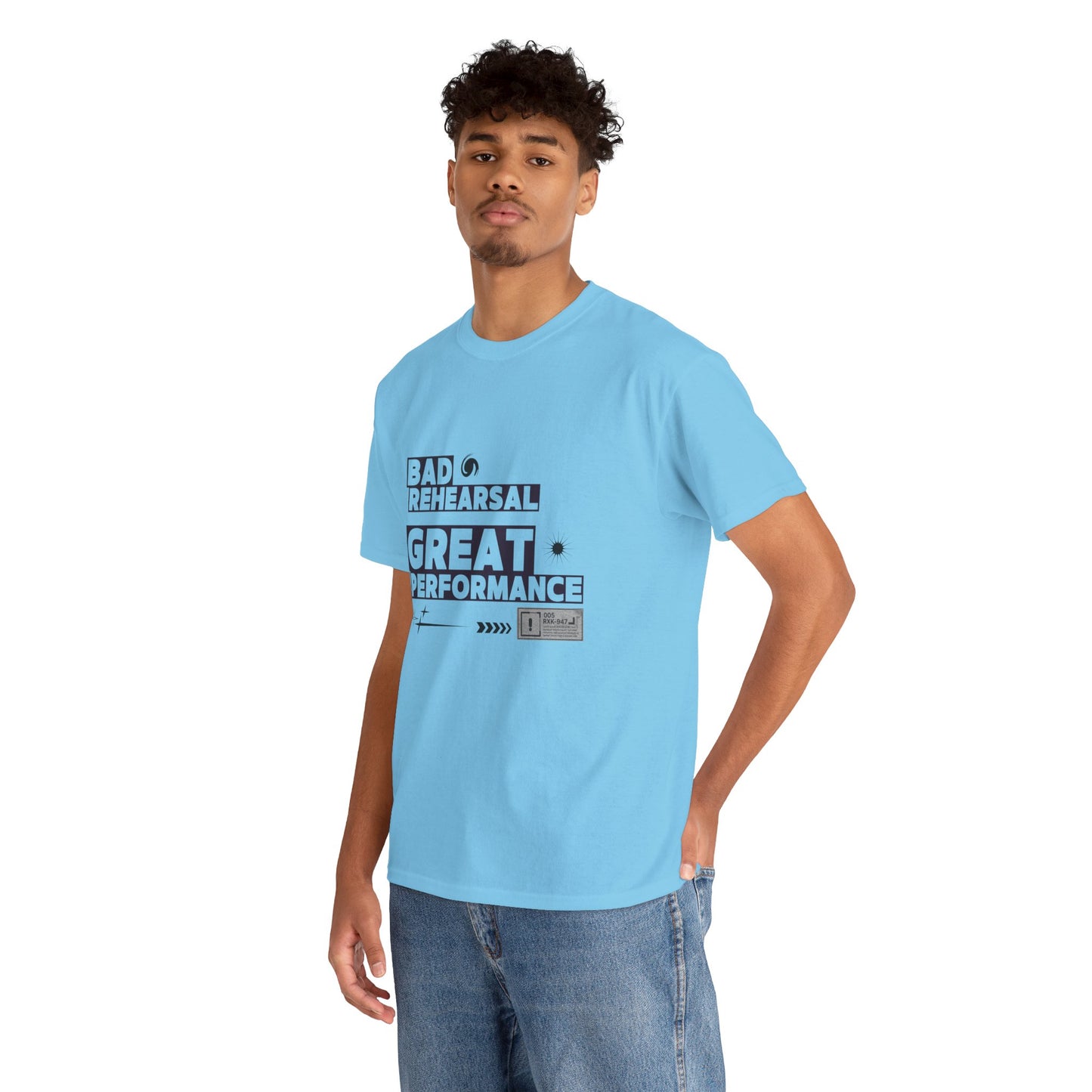 "Bad Rehearsal, Great Performance" Dance Quote Tee – Unisex Heavy Cotton T-Shirt with Streetwear-Inspired Graphic for Dancers