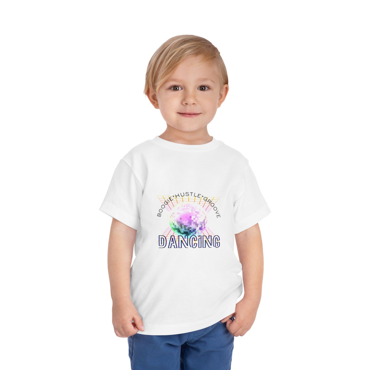 "Boogie, Hustle, Groove - Dancing" Streetwear Dance Graphic – Toddler Short Sleeve Tee