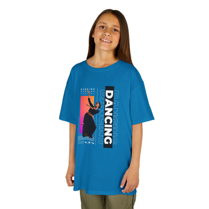 “Dancing” Youth Short Sleeve T-Shirt – Streetwear-Inspired Female Dancer Design – Trendy Kids Dance Graphic Tee