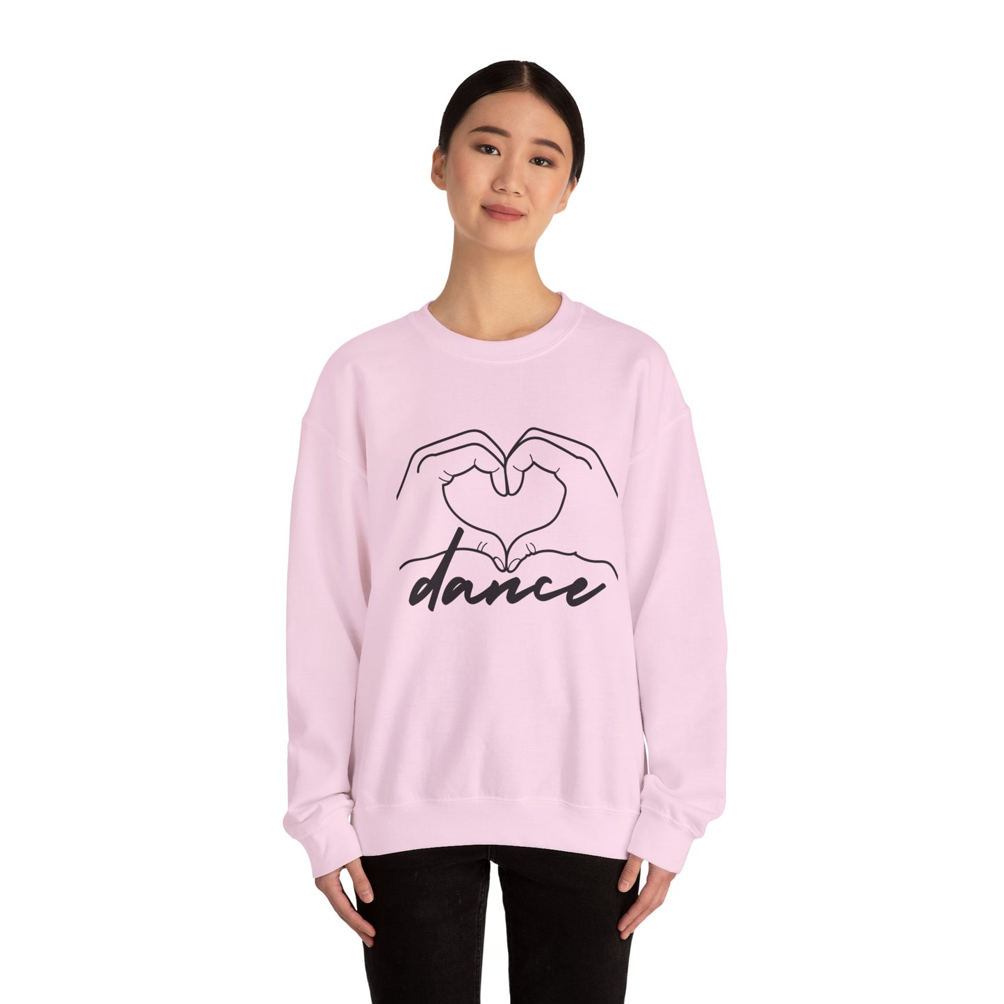 Dance Heart Hands Unisex Crewneck Sweatshirt – Hand Heart Graphic Dance Lover Pullover