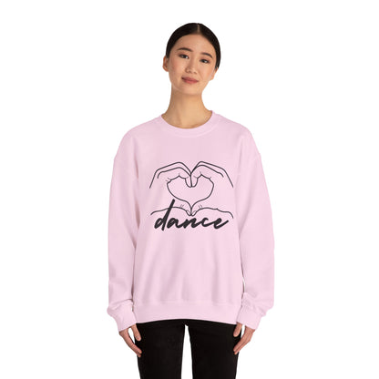 Dance Heart Hands Unisex Crewneck Sweatshirt – Hand Heart Graphic Dance Lover Pullover