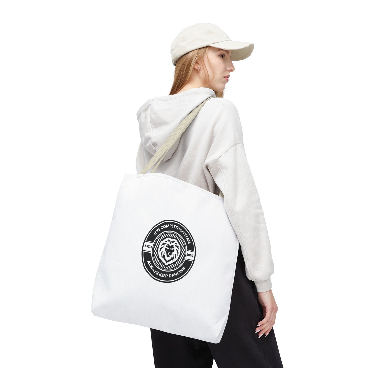 "Jeté Competition Team, Always Keep Dancing" Canvas Tote Bag – Collegiate Dance Team Logo | Reusable Dance Bag for Dancers, Rehearsals & Competitions