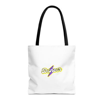 “Dancer” Superhero Graphic Canvas Tote Bag – Bold Dance Tote for Classes, Rehearsals & Everyday Use